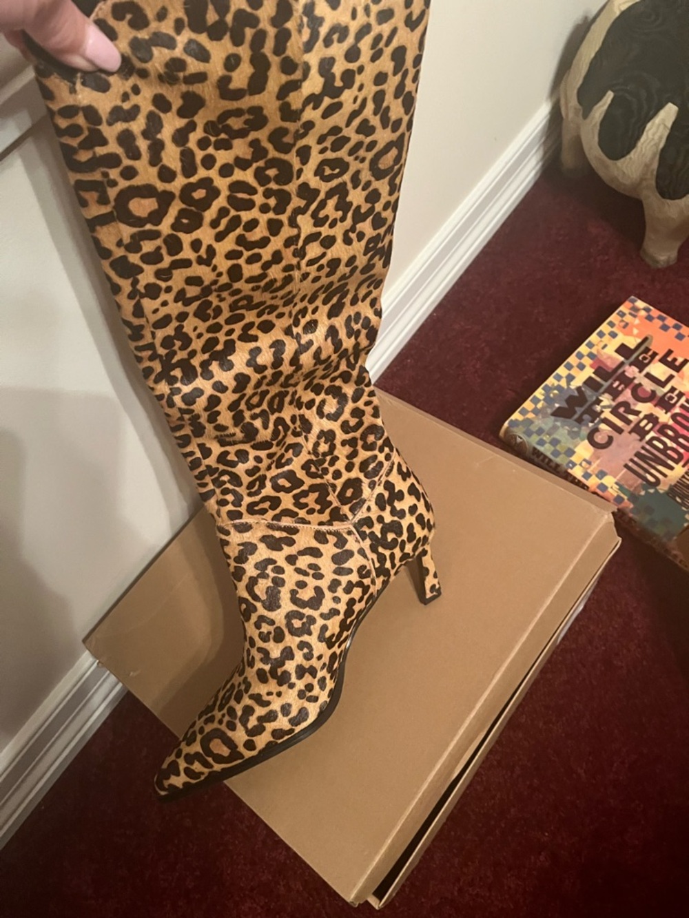 Steve Madden Leopard Print Over-the-Knee Boots - Tan/Black